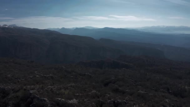 希腊Vikos Gorge的空中石林 分级和稳定版本 — 图库视频影像
