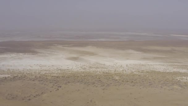 Luchtfoto Namak Lake Maranjab Woestijn Iran — Stockvideo