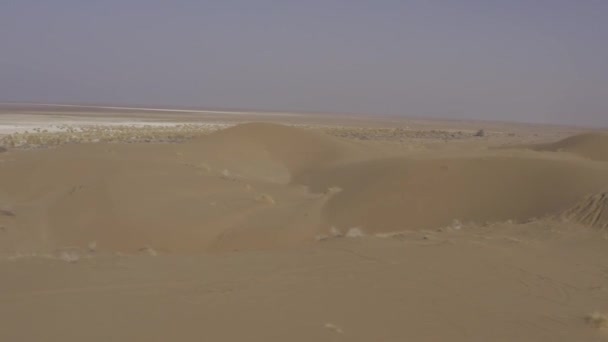 Luchtfoto Namak Lake Maranjab Woestijn Iran — Stockvideo