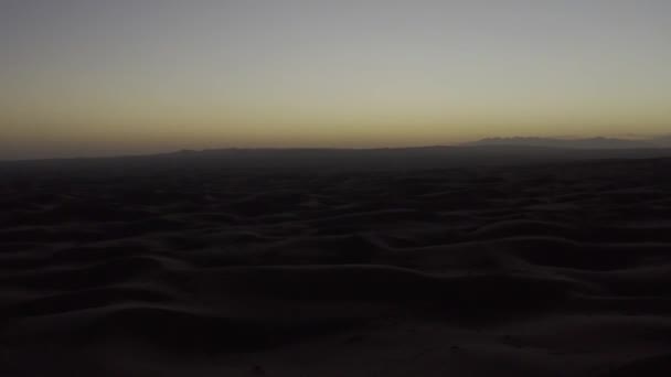Aerial Maranjab Desert Sunrise Iran — Stock video