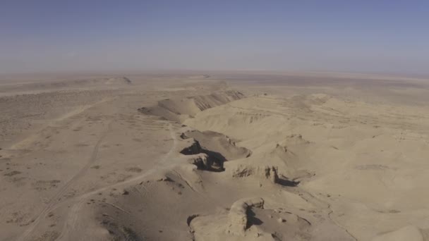 Aerial View Maranjab Desert Iran — 비디오