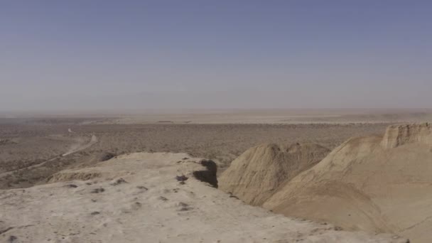 Aerial View Maranjab Desert Iran — стоковое видео
