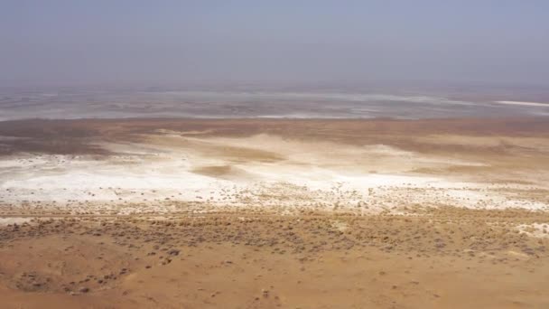 Luchtfoto Namak Lake Maranjab Woestijn Iran Graded Gestabiliseerde Versie — Stockvideo