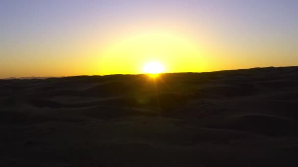 Aerial Maranjab Desert Sunrise Iran Graded Stabilized Version — Stock Video