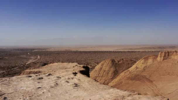 Aerial View Maranjab Desert Iran — Stock Video