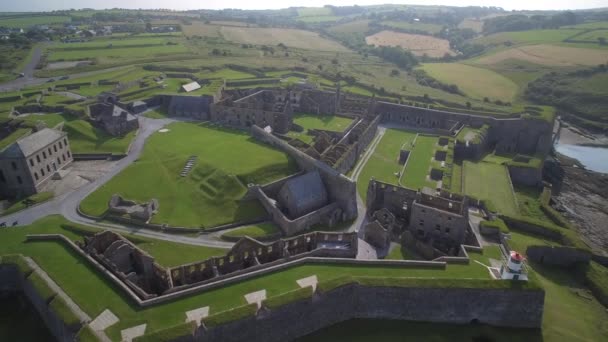 Aerial Footage Charles Fort Kinsale County Cork Ireland — стоковое видео