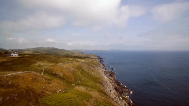 Aerial Drone View Irish Cliffs County Cork Ireland — Stock Video