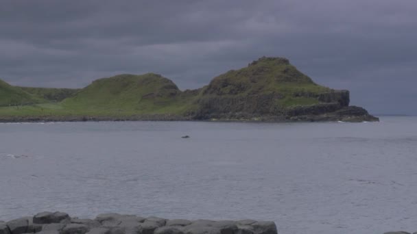 Базальтовые Камни Гигантской Дамбе Северная Ирландия — стоковое видео