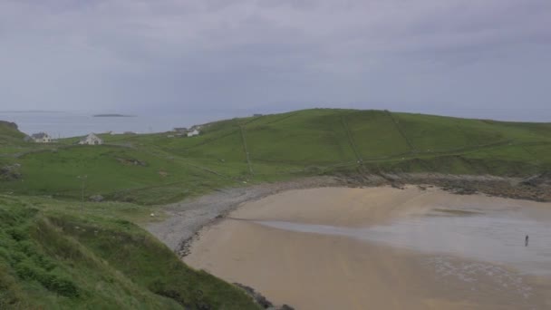 Hidden Beach Rainy Day County Donegal Ireland — Stok video
