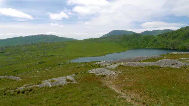 Beautiful Aerial View Barley Lake County Cork Ireland — Stockvideo