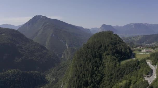 Vista Aérea Drones Montanhas San Lorenzo Banale Itália — Vídeo de Stock