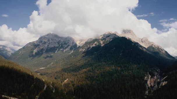 Aerial View Mountains Cortina Ampezzo Italy — Video