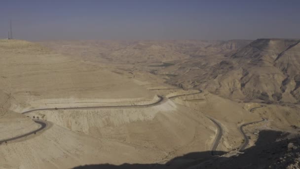 约旦喀拉克山的空中山地景观 — 图库视频影像