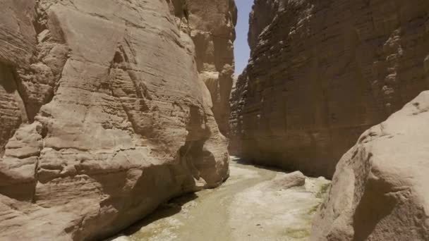 Hermosa Vista Aérea Volando Sobre Wadi Numeira Jordania — Vídeos de Stock