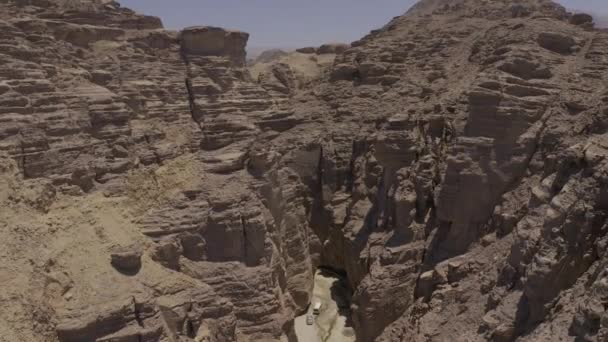 Piękny Widok Lotu Ptaka Lecący Nad Wadi Numeira Jordania — Wideo stockowe