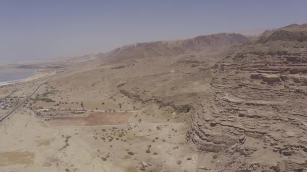 Vista Aérea Drones Paisagens Torno Wadi Numeira Jordânia — Vídeo de Stock