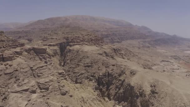 Вид Воздуха Беспилотника Пейзажи Вокруг Вади Нумейра Иордания — стоковое видео