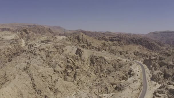 Красивый Вид Воздуха Mountain Road Tafilah Иордания — стоковое видео