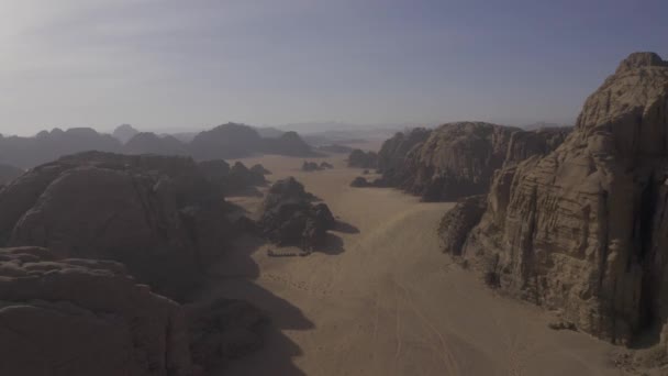Прекрасный Вид Воздуха Знаменитый Ром Вади Сверху Иордания — стоковое видео