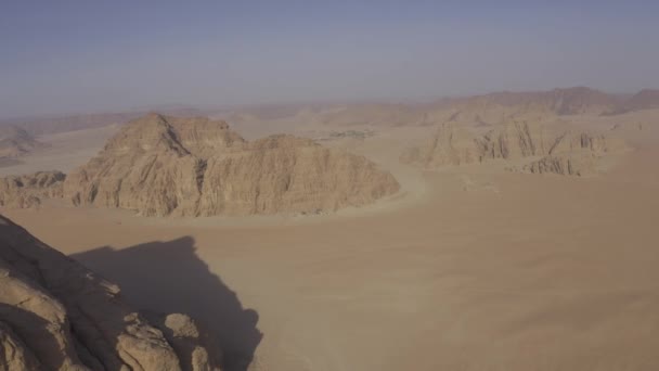 Vacker Utsikt Över Luften Berömda Wadi Rum Från Ovan Jordanien — Stockvideo