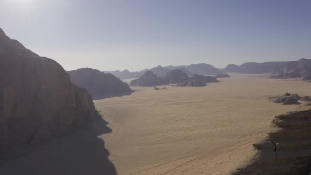 Schöne Luftaufnahme Berühmtes Wadi Rum Von Oben Jordanien — Stockvideo