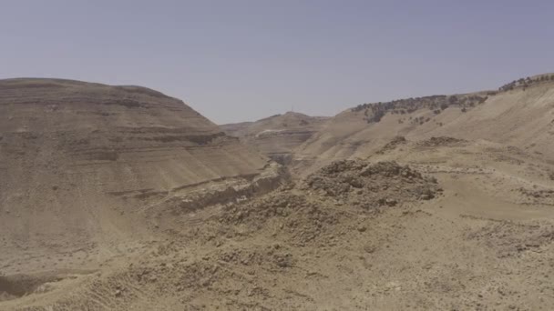 ヨルダンのワディ ハサ地域の航空写真 — ストック動画