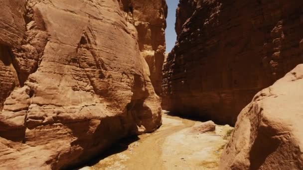 Prachtig Uitzicht Vanuit Lucht Vliegen Boven Wadi Numeira Jordanië — Stockvideo