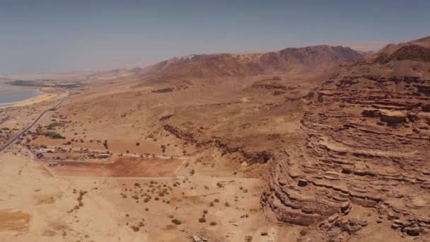 Wadi Numeira Ürdün Çevresindeki Manzaraların Insansız Hava Aracı Görüntüsü — Stok video