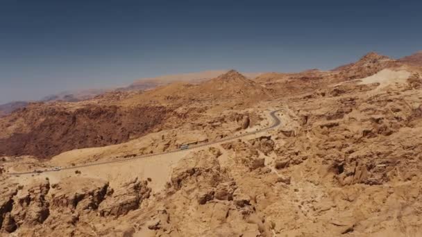 Prachtig Uitzicht Vanuit Lucht Mountain Road Tafilah Jordanië — Stockvideo