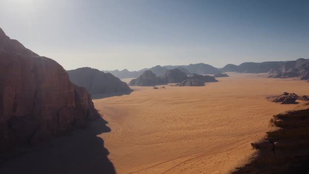 Vacker Utsikt Över Luften Berömda Wadi Rum Från Ovan Jordanien — Stockvideo