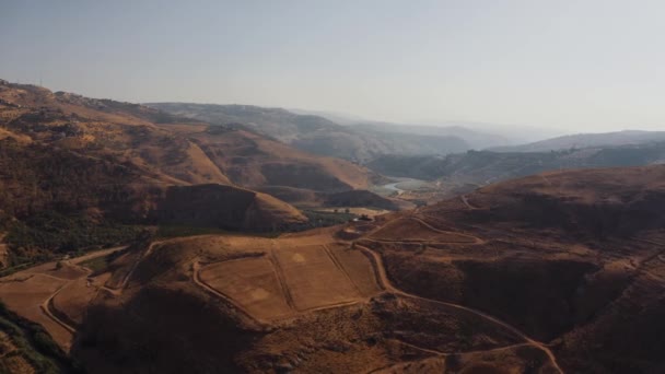 Aerial River Nahr Zarqa Jordan — Stock Video