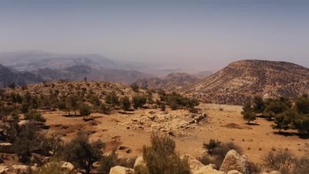 Bela Vista Aérea Reserva Natural Dana Bio Jordânia — Vídeo de Stock