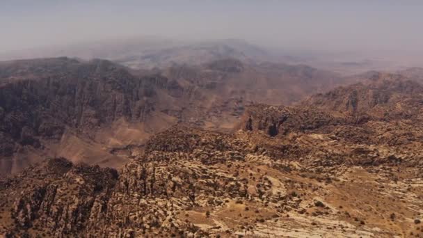 Schöne Luftaufnahme Dana Bio Nature Reserve Jordanien — Stockvideo