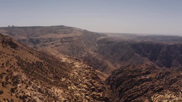 约旦Dana Bio自然保护区美丽的空中景观 — 图库视频影像