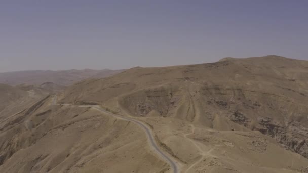 Воздушный Красивый Вид Вади Араба Иордания — стоковое видео