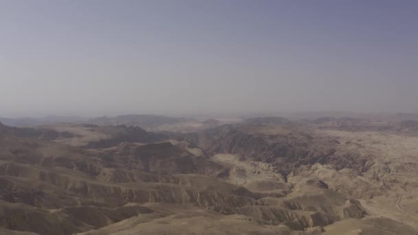 Bella Vista Aerea Del Wadi Araba Giordania — Video Stock