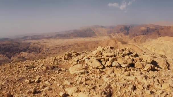 Pemandangan Indah Udara Wadi Araba Yordania — Stok Video