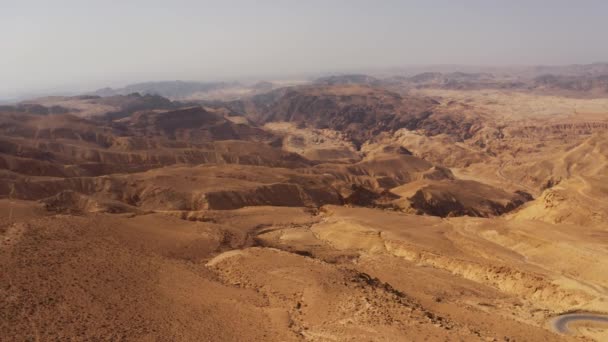 Aérea Hermosa Vista Wadi Araba Jordania — Vídeos de Stock