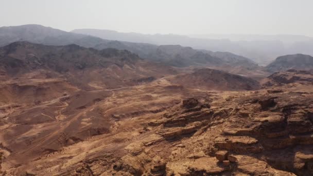 Aérea Hermosa Vista Wadi Araba Jordania — Vídeo de stock