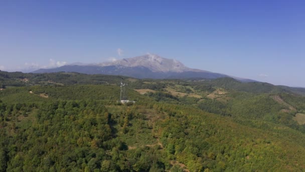 Αεροφωτογραφία Επανδρωμένου Αεροσκάφους Βουνά Και Λόφους Στο Κοσσυφοπέδιο — Αρχείο Βίντεο