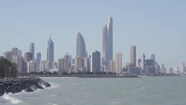Skyline Mrakodrapy Dne Kuvajtu — Stock video