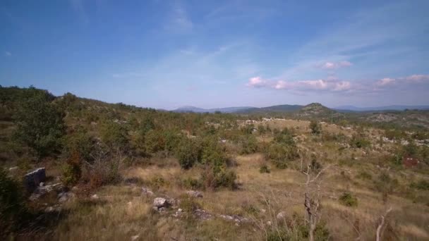 Aerial Gornji Unac Farmlands Montenegro — Stock Video