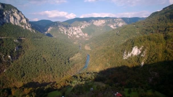 Beautiful Aerial View Tara River Canyon Montenegro — Wideo stockowe