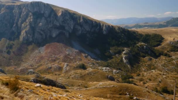 Воздушный Горный Каменистый Ландшафт Черногория — стоковое видео