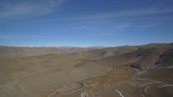 Aerial Snowy Mountains Landscape Agoudal Morocco — Stock Video