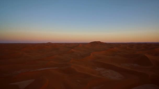 Antenne Sahara Sonnenuntergang Erg Chegaga Marokko — Stockvideo
