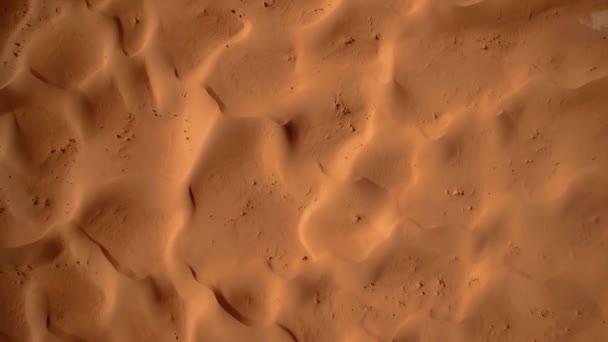 Aerial View Drone Flying Sahara Dunes Erg Chigaga Morocco — стокове відео