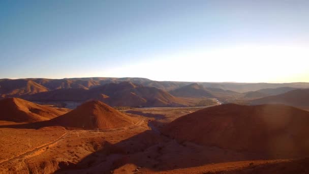 Aerial Drone View Mountainous Landscape Taliouine Morocco — стоковое видео