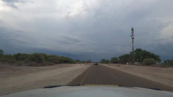 Driving Namibian Roads Front View — Αρχείο Βίντεο