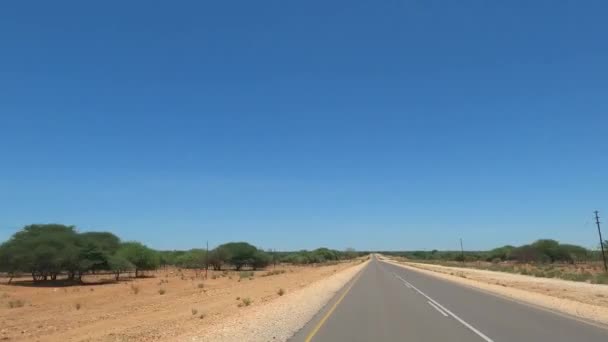 Driving Namibian Roads Front View — Wideo stockowe